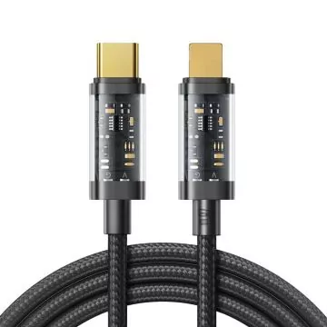 JOYROOM S-CL020A12 Type-C To Lightning 20W Data Cable1.2m Transparent Nylon Black 